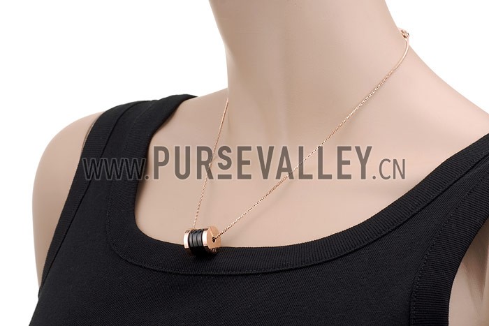 Bvlgari Replica Spool Pendant Rose Gold Fine Chain Necklace