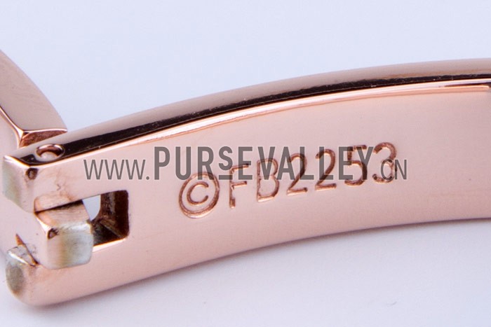 Cartier Replica Hook-Buckle Clasp Accent Screwhead Cutwork Rose Gold Bangle Bracelet