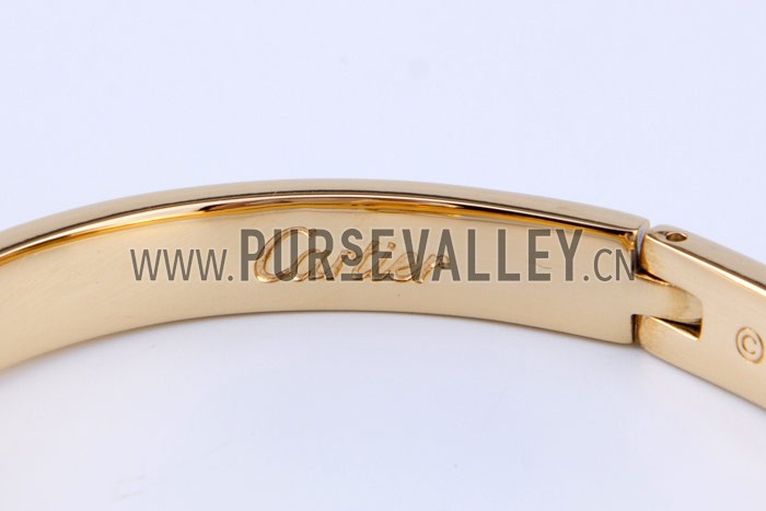 Cartier Replica Hook-Buckle Clasp Accent Screwhead Cutwork Gold Bangle Bracelet