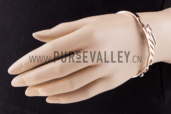 Gucci Replica Carved Rose-Gold Plated Bangle Bracelet