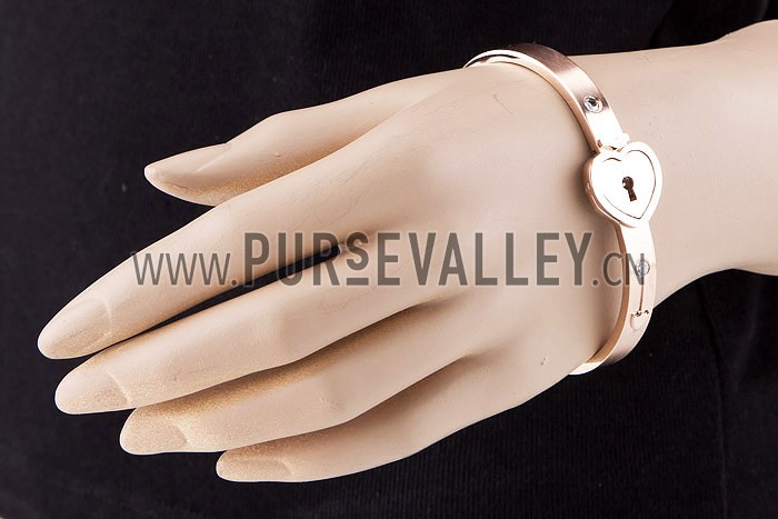 Cartier Replica Rose-Gold Plated Lock Charm Bangle Bracelet