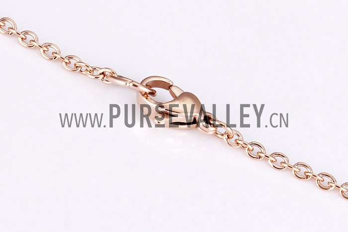 Bvlgari Replica Tri-Colored Bead Dangler Spool Pendant Rose-Gold Fine Chain Necklace