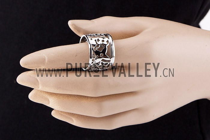 Louis Vuitton Replica Monogram Cutwork Sterling Silver Ring