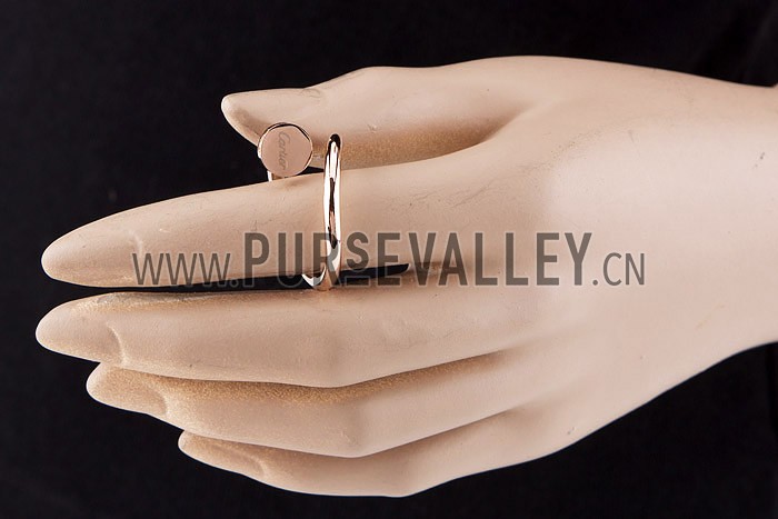 Cartier Replica Diamond Encrusted Rose-Gold Nail Head Ring