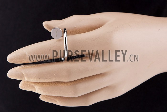 Cartier Replica Diamond Encrusted Sterling Silver Nail Head Ring