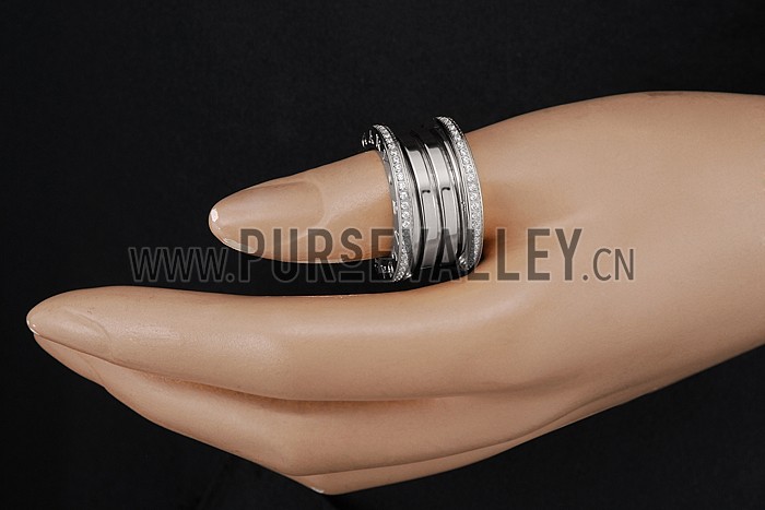 Bvlgari B.Zero1 4-Band Diamond Silver Ring 700571