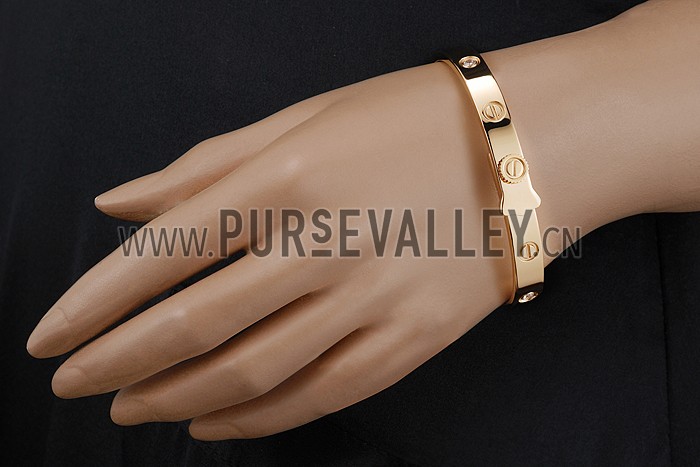 Cartier Replica Screwhead Engraving Yellow Gold Plated Bangle Bracelet
