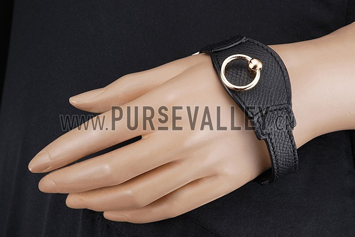 Hermes Bangle Gold Hardware Bracelet Black