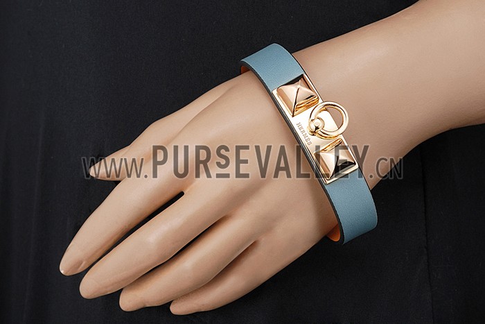 Hermes Micro Rivale Bracelet Blue