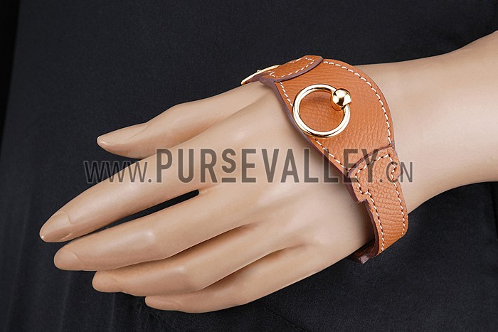 Hermes Bangle Gold Hardware Bracelet Tan