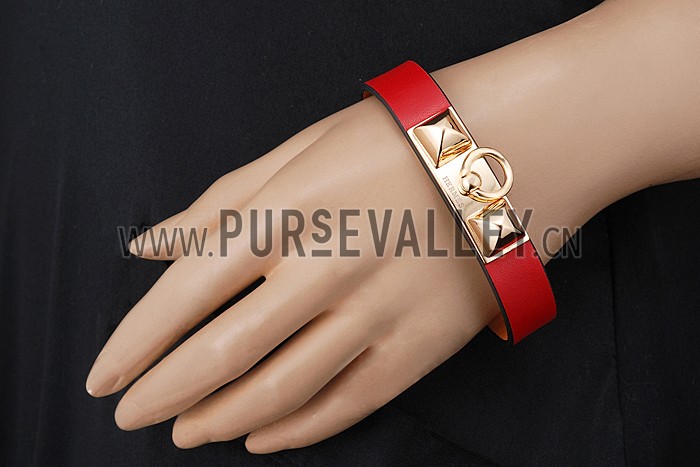 Hermes Micro Rivale Bracelet Red