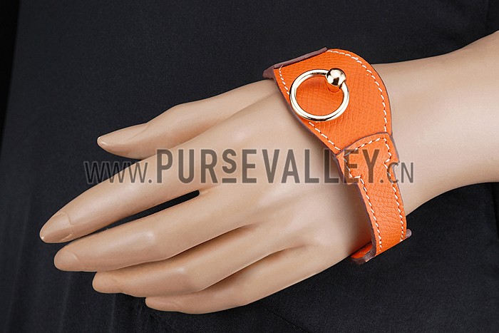 Hermes Bangle Gold Hardware Bracelet Orange