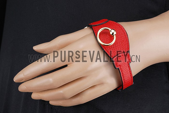 Hermes Bangle Gold Hardware Bracelet Red
