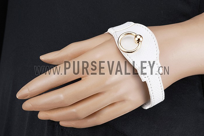 Hermes Bangle Gold Hardware Bracelet White