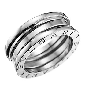 Bvlgari B.Zero1 3-Band Diamonds Silver Ring 700577