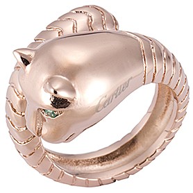 Cartier Replica Leopard Head Cutwork Spiral Rose-Gold Ring
