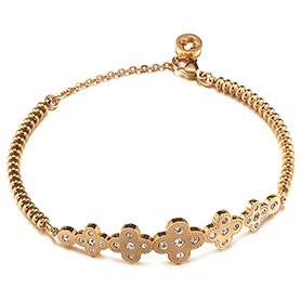 Van Cleef Perlee Clover Gold Bracelet