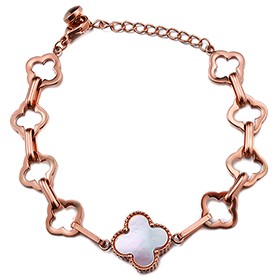 Van Cleef Vintage Alhambra Mother Of Pearl Rose Gold Bracelet