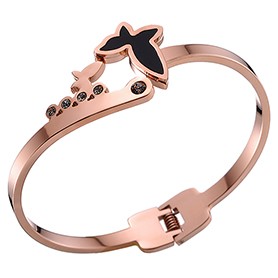 Van Cleef Alhambra Butterfly Motif Rose Gold Bangle Bracelet