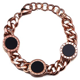 Bvlgari Rose Gold Mother Of Pearl And Black Onyx Bracelet