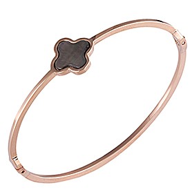 Van Cleef and Arpels Replica Black Enamel Butterfly & White Enamel Floral Charms Bracelet