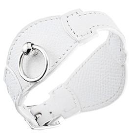 Hermes Bangle Silver Hardware Bracelet White