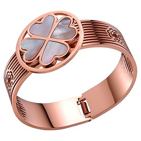 Van Cleef Alhambra Rose-Gold Lucky Bangle Bracelet