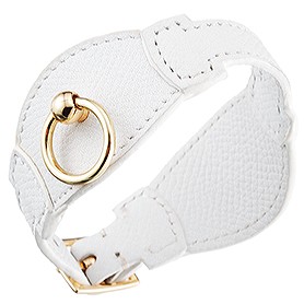 Hermes Bangle Gold Hardware Bracelet White