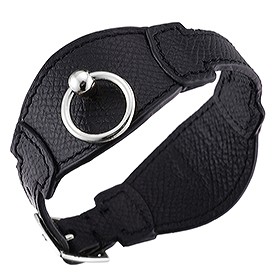 Hermes Bangle Silver Hardware Bracelet Black