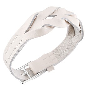 Hermes Hippique Silver Hardware Bracelet White