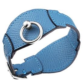 Hermes Bangle Silver Hardware Bracelet Blue