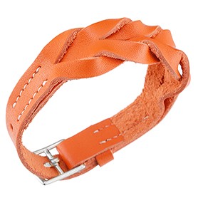 Hermes Hippique Silver Hardware Bracelet Orange