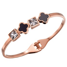 Van Cleef Alhambra Onyx Rose Gold Bracelet 700588