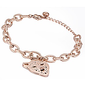 Cartier Replica Leopard Face Rose-Gold Plated Charms Bracelet