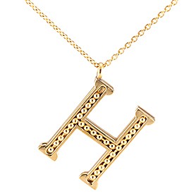 Hermes Replica Ball Carving Logo Pendant Gold Plated Fine Chain Necklace
