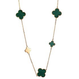 Van Cleef Lucky Alhambra 5 Clover Motifs Long Necklace