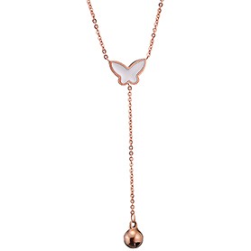 Van Cleef Magic Alhambra Mini Butterfly Pendant Rose Gold Necklace
