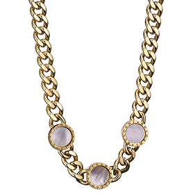 Bvlgari Gold Mother Of Pearl And White Onyx Necklace