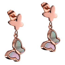 Van Cleef Magic Alhambra Clover Motif Rose Gold Earrings