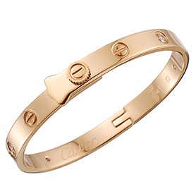 Cartier Replica Screwhead Engraving Yellow Gold Plated Bangle Bracelet