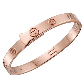 Cartier Replica Screwhead Engraving Rose-Gold Plated Bangle Bracelet