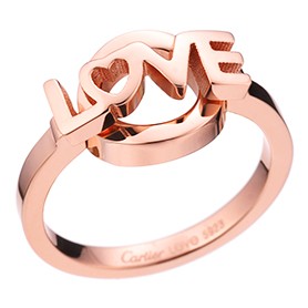 Cartier Replica LOVE Carved Rose Gold Plated Ring