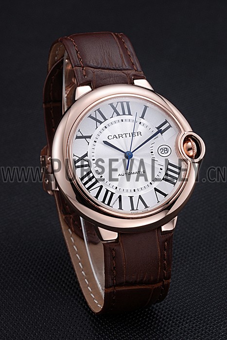 Swiss Cartier Ballon Bleu Brown Leather Bracelet 622064