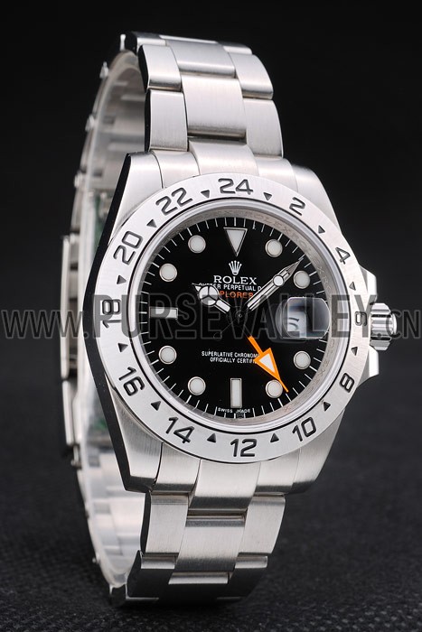 Rolex Swiss Explorer Stainless Steel Bezel Black Dial Tachymeter