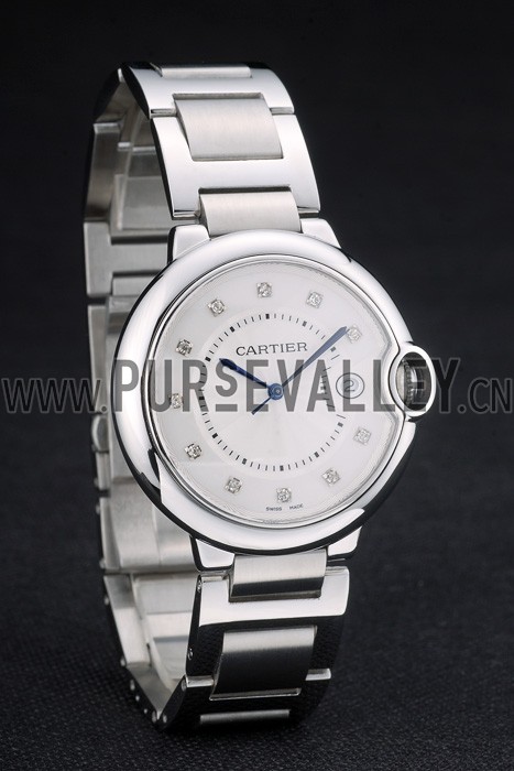 Cartier Ballon Bleu 42mm White Dial Stainless Steel Case Two Tone Silver Bracelet
