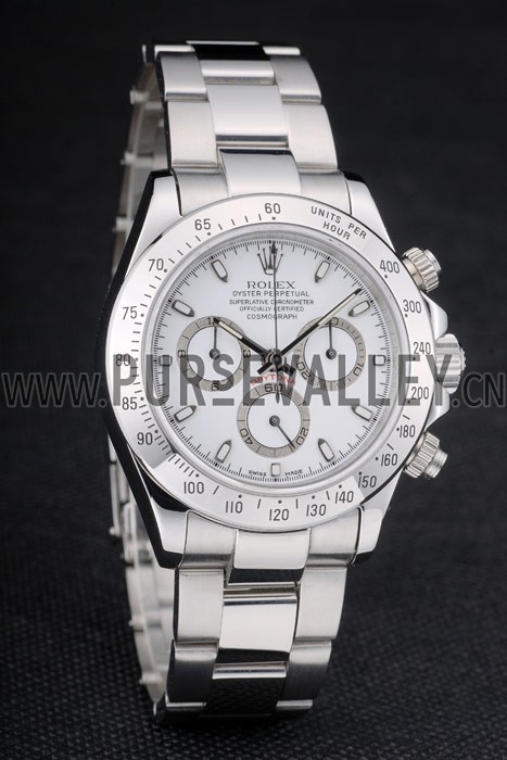 Swiss Rolex Daytona Stainless Steel Bracelet White Dial 80297
