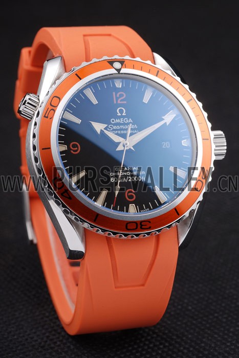 Omega Swiss Seamaster Planet Ocean Big Size Orange Strap