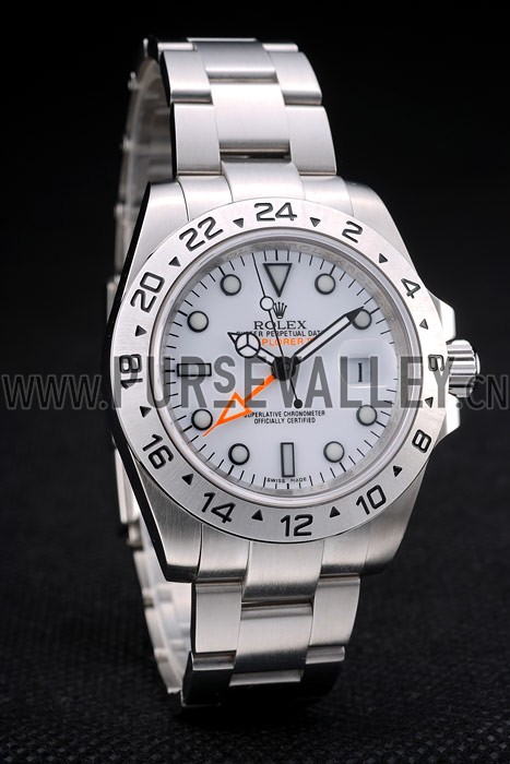 Rolex Swiss Explorer Stainless Steel Bezel White Dial Tachymeter