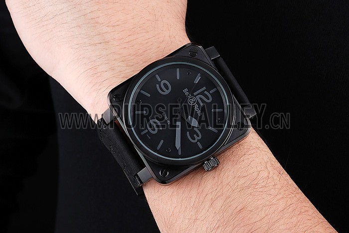 Bell and Ross BR 01-92 Black Dial Black Case Black Leather Strap