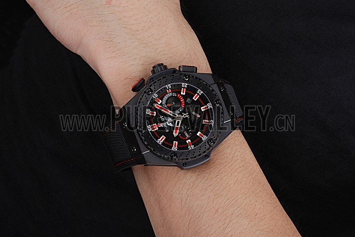 Swiss Hublot Big Bang Limited Edition Formula 1 Black And Red Dial Black Case Black Fabric Strap 622885